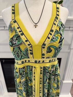 INC International Concepts Paisley V-Neck Midi Dress
